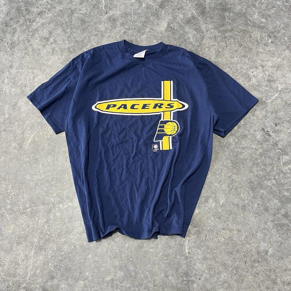 Indiana Pacers Shirt Men XL Adult Blue NBA Basketball Vintage 90s Logo Athletic